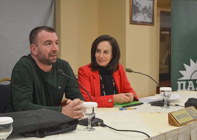 Γιάννης Νικολακόπουλος, γραμματέας του ΠΑΣΟΚ στη Μεσσηνία και Άννα Διαμαντοπούλου