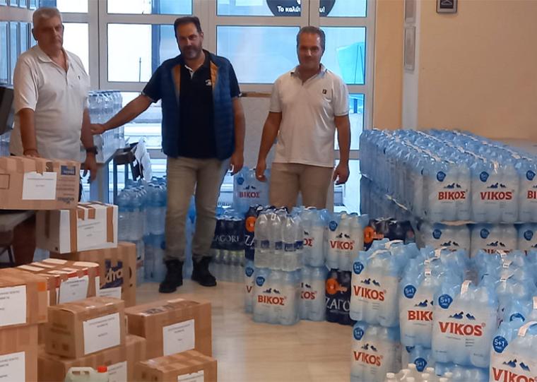 Νερά και τρόφιμα στους πλημμυροπαθείς της Θεσσαλίας από το Εργατικό Κέντρο Καλαμάτας