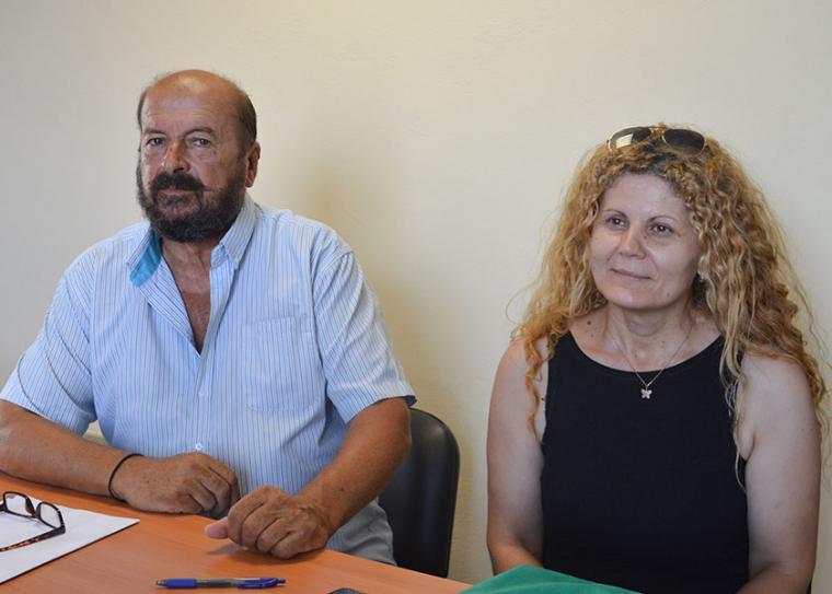 Παναγιώτης Φαββατάς και Μαρία Γουρνά, από το Σωματείο Εργαζομένων στο ίδρυμα "Η στέγη της Εκκλησίας"