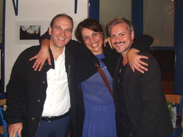 Γιώργος Αδαμόπουλος, Σταυρούλα Μπαρδουνιώτη, Άγγελος Μπούρας, Δευτέρα βράδυ, αμέσως μετά την πρεμιέρα της "Αγγέλας"