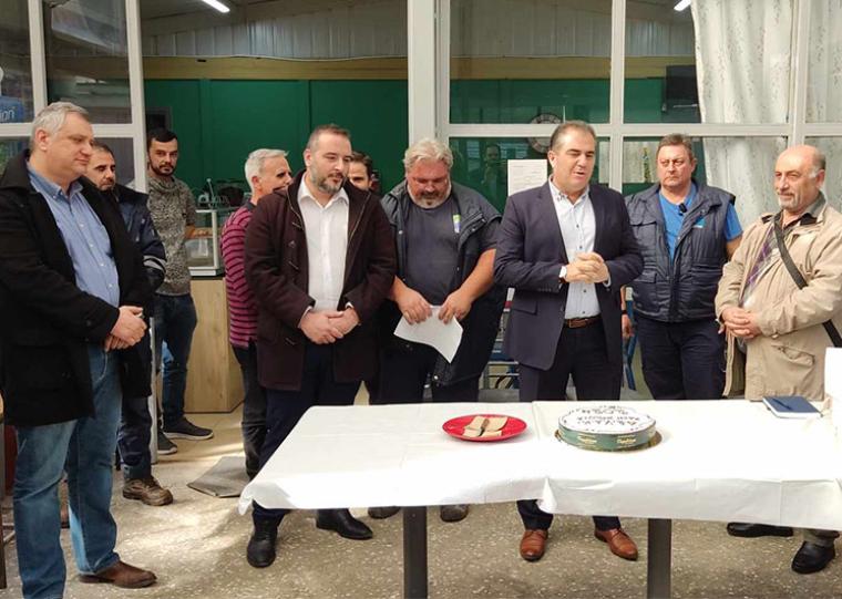 Ο δήμαρχος Καλαμάτας Θ.Βασιλόπουλος στην πίτα του Σωματείου Εργαζομένων στη ΔΕΥΑΚ