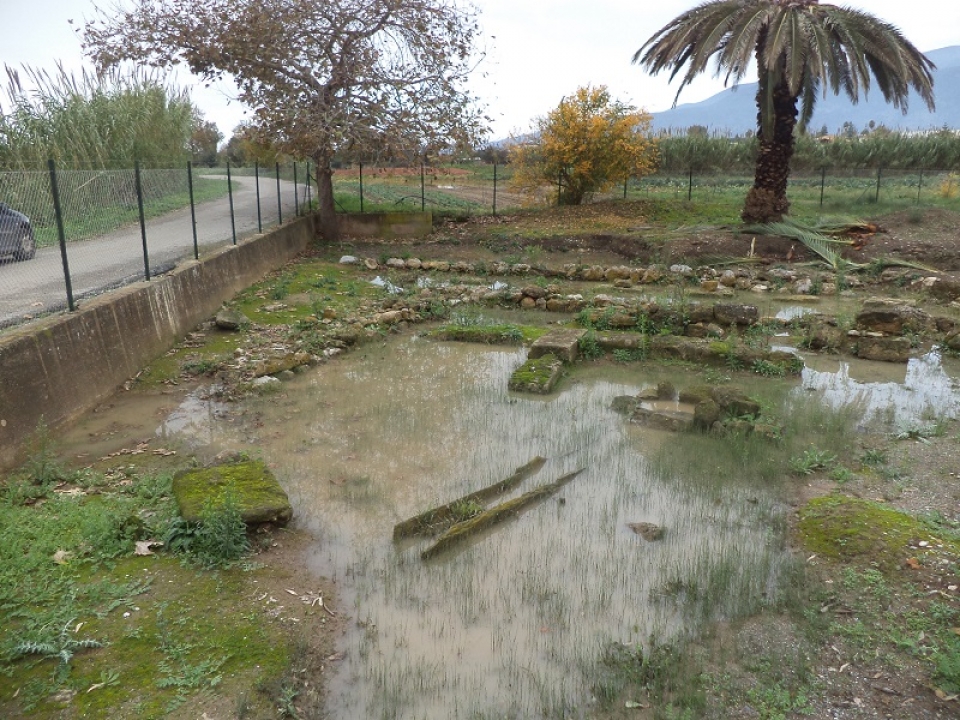 Πλημμυρισμένος ο αρχαιολογικός χώρος των Ακοβίτικων στην Καλαμάτα