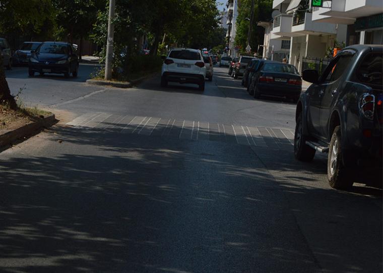 φωτό αρχείο από τη διάβαση του έργου στην οδό Ακρίτα