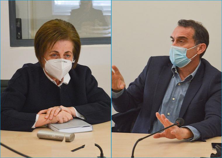 Θεοφανεία Σιούτη, διευθύντρια Πρωτοβάθμιας Εκπαίδευσης Μεσσηνίας, Νίκος Πεφάνης, διευθυντής Δευτεροβάθμιας Εκπαίδευσης Μεσσηνίας