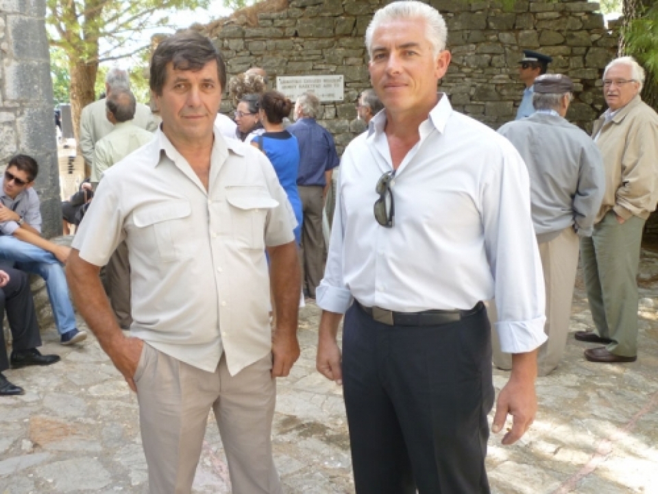 Ο Ηλίας Σταυρόπουλος (δεξιά) με τον Ηλία Σακελλαριάδη